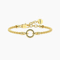 Bracciale componibile con catena corda in acciaio dorato