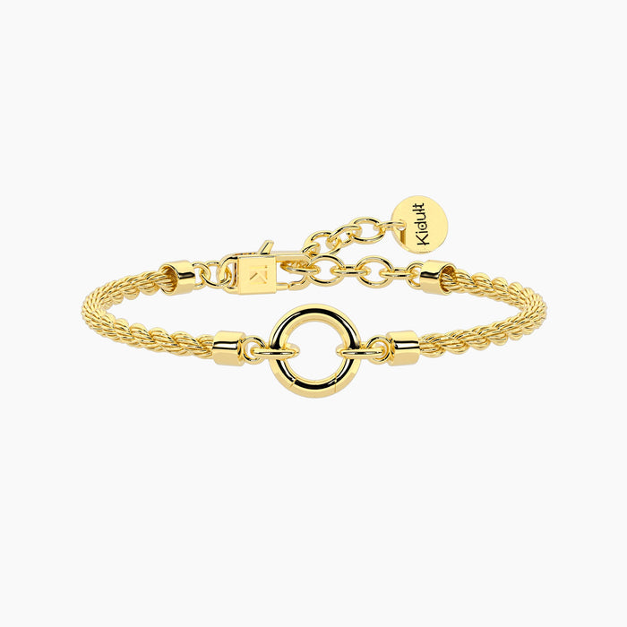 Bracciale componibile con catena corda in acciaio dorato