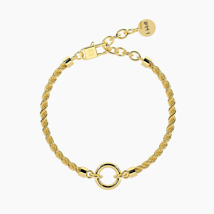 Bracciale componibile con catena corda in acciaio dorato DUETTO