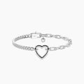Bracciale componibile con catena groumette e a maglie allungate in acciaio