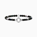 Bracciale elastico componibile con agata nera striata