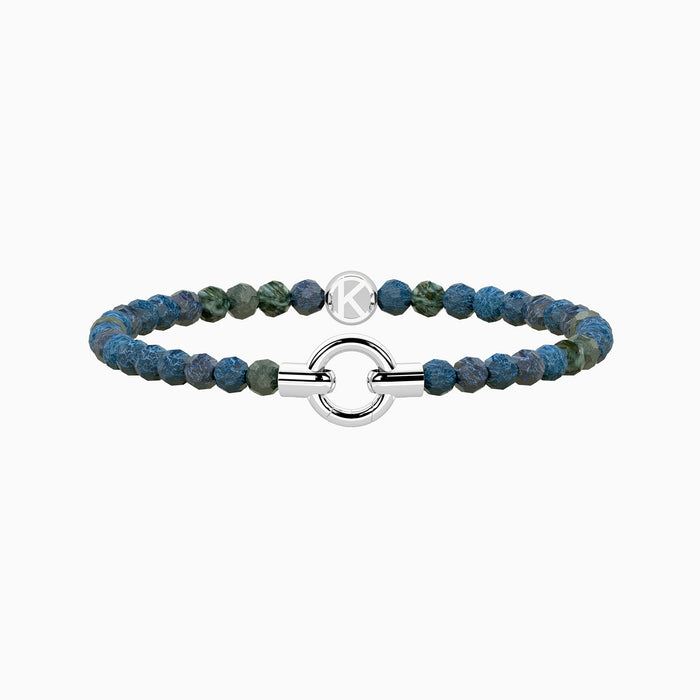 Bracciale componibile donna con agata azzurra