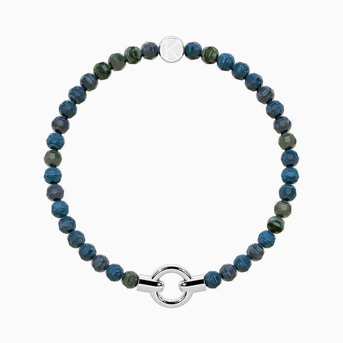 Bracciale componibile donna con agata azzurra