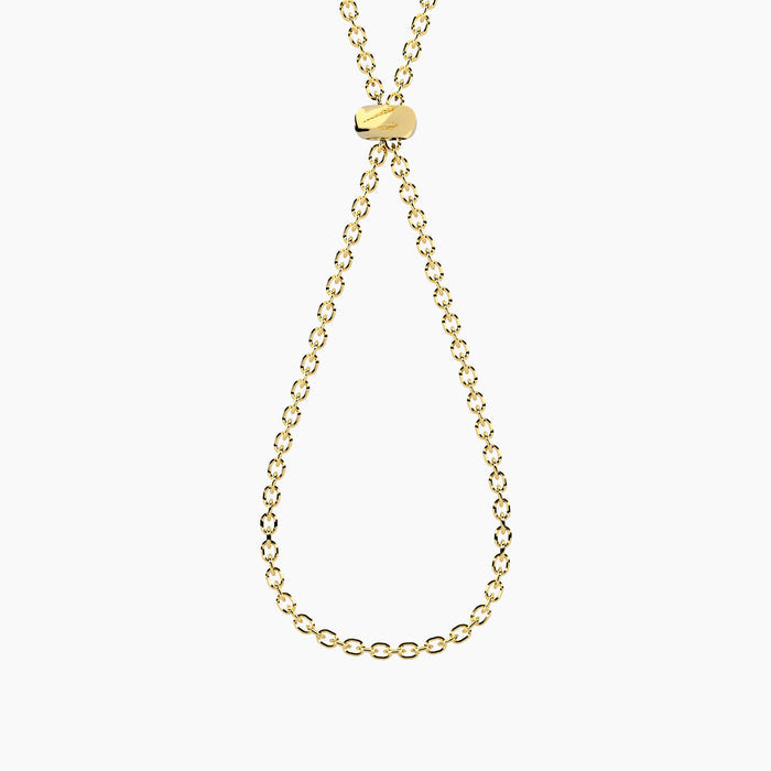 Collana componibile dorata in acciaio con catena diamantata
