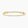 Bracciale tennis componibile in acciaio dorato