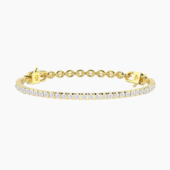 Bracciale tennis componibile in acciaio dorato
