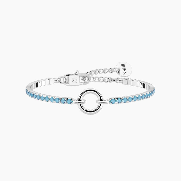 Bracciale tennis componibile con cristalli azzurri