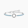 Bracciale tennis componibile con cristalli azzurri