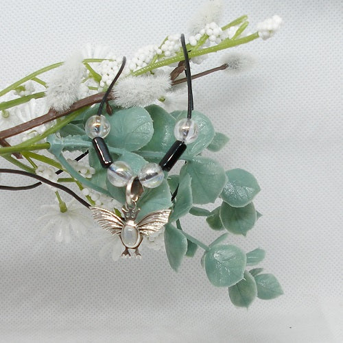 Moonstone Bat Necklace
