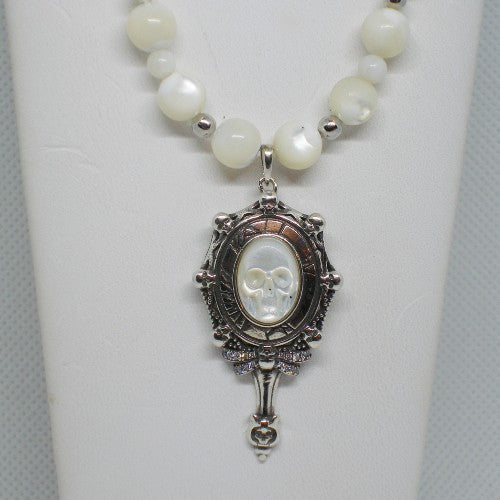 Mother of Pearl Skull Necklace