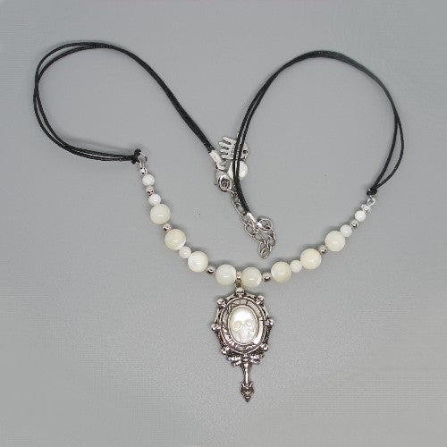Mother of Pearl Skull Necklace