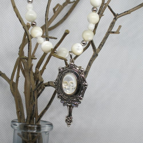 Mother of Pearl Skull Necklace