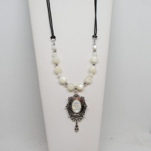 Mother of Pearl Skull Necklace