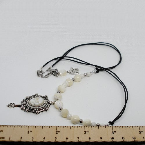 Mother of Pearl Skull Necklace