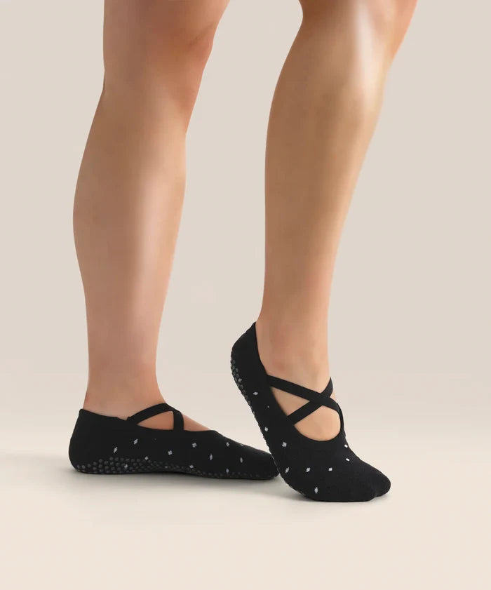 [MoveActive] Ballet Non Slip Grip Socks - Black Polka