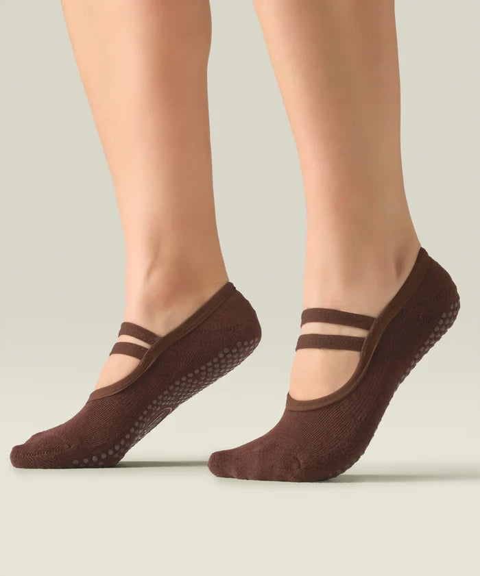 [MoveActive] Ballet Non Slip Grip Socks - Espresso