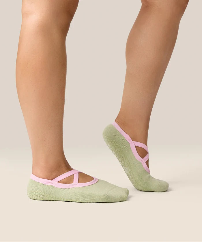 [MoveActive] Ballet Non Slip Grip Socks - Sage Petal