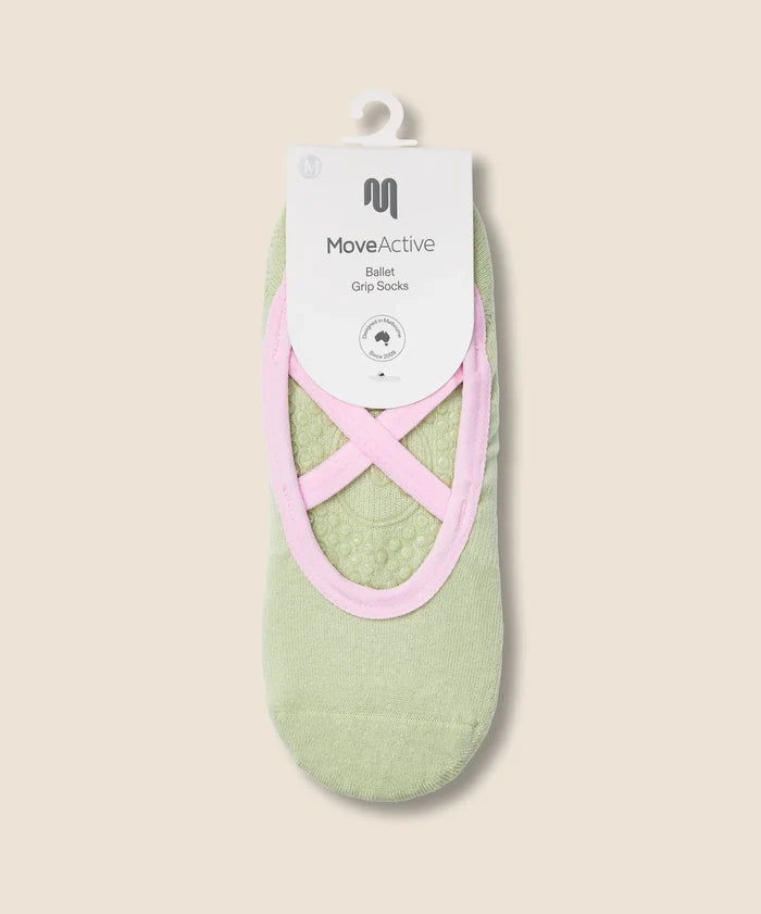 [MoveActive] Ballet Non Slip Grip Socks - Sage Petal