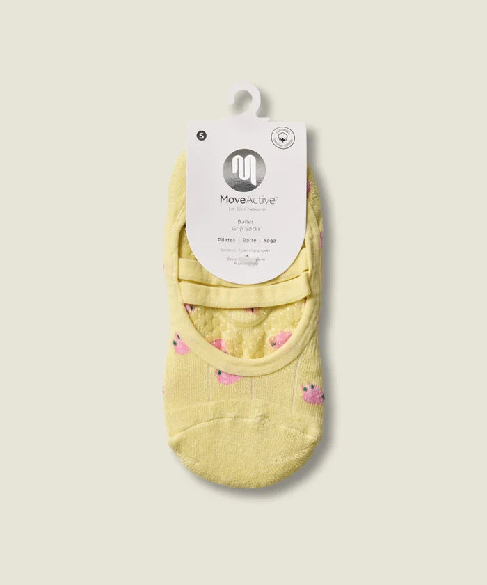 [MoveActive] Ballet Non Slip Grip Socks - Wild Rose Maize