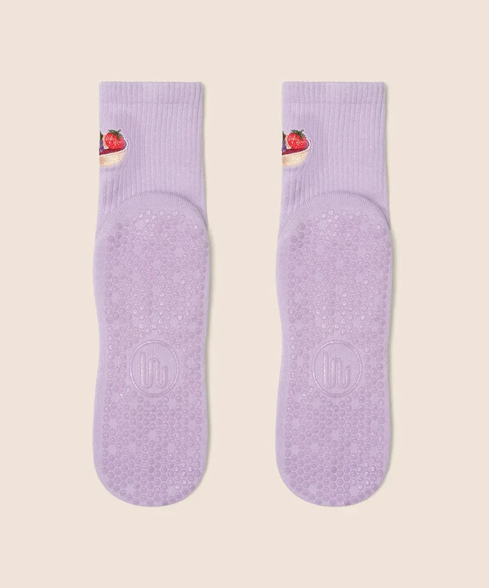 [MoveActive] Crew Non Slip Grip Socks - Acai Bowl