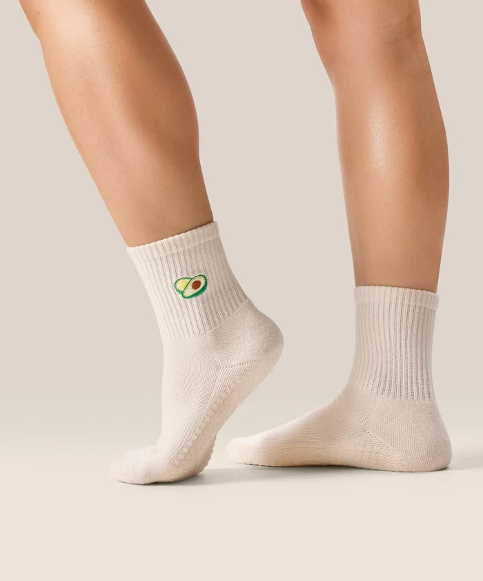 [MoveActive] Crew Non Slip Grip Socks - Avocado