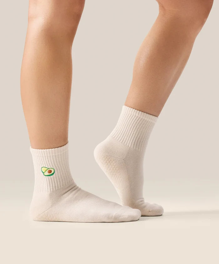 [MoveActive] Crew Non Slip Grip Socks - Avocado
