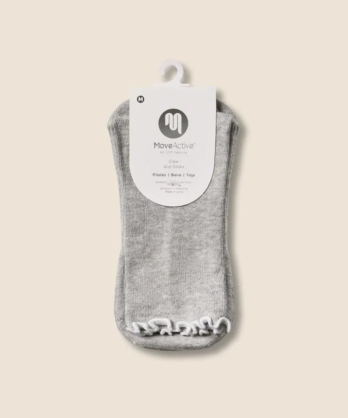 [MoveActive] Crew Non Slip Grip Socks - Boo Kitty Frill