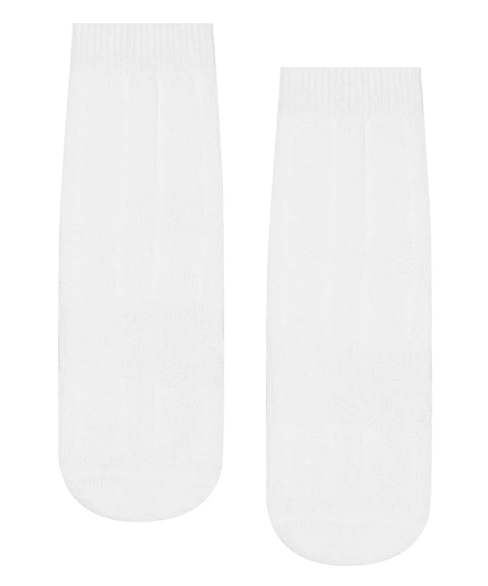 [MoveActive] Crew Non Slip Grip Socks - Cable-Knit Ivory