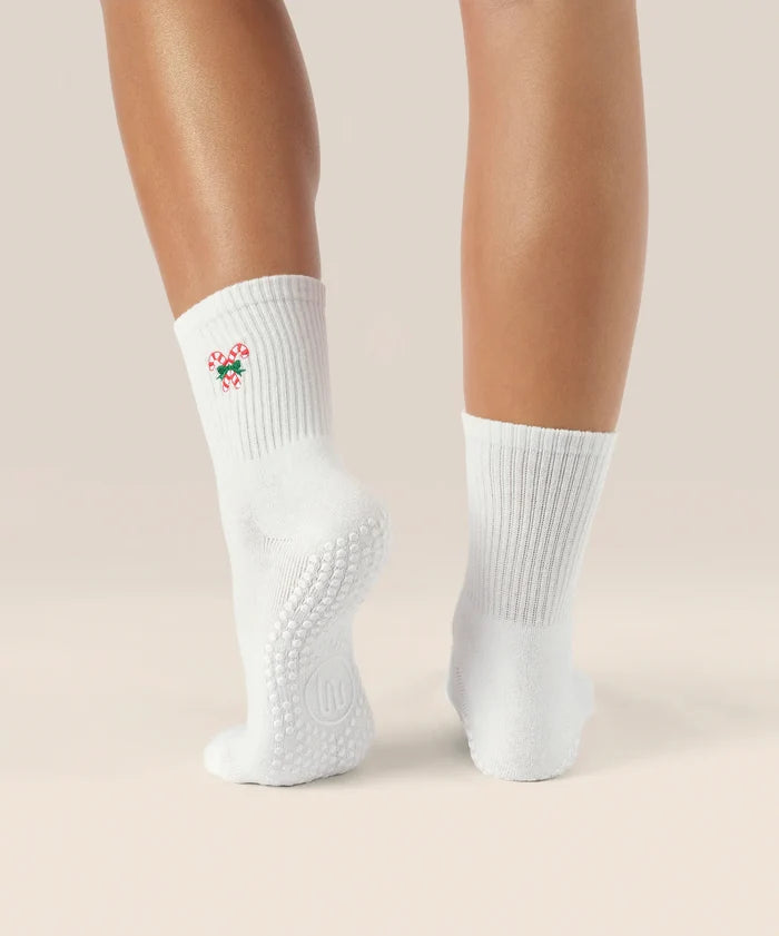 [MoveActive] Crew Non Slip Grip Socks - Candy Cane
