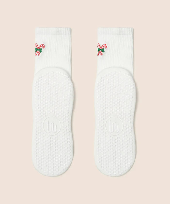 [MoveActive] Crew Non Slip Grip Socks - Candy Cane