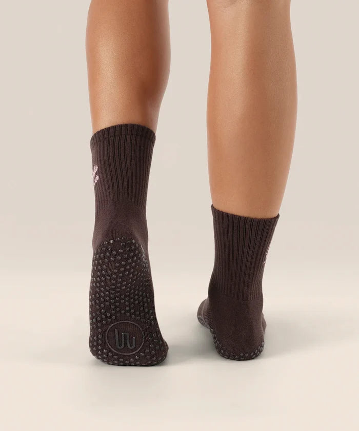 [MoveActive] Crew Non Slip Grip Socks - Coffee Lover