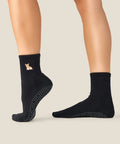 [MoveActive] Crew Non Slip Grip Socks - Corgi Black