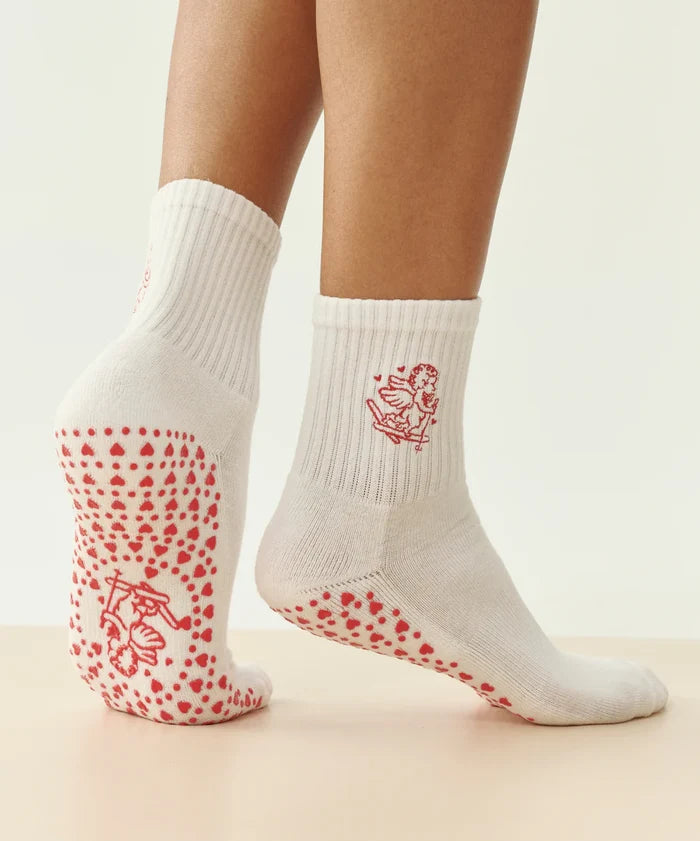 [MoveActive] Crew Non Slip Grip Socks - Cupid Ski