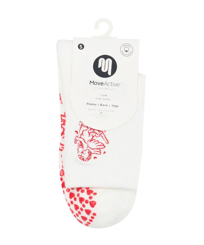 [MoveActive] Crew Non Slip Grip Socks - Cupid Ski
