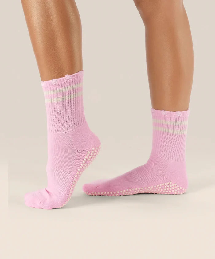 [MoveActive] Crew Non Slip Grip Socks - Edgy Cool Pink