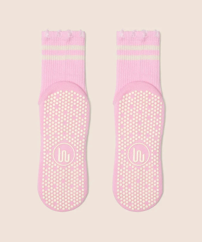 [MoveActive] Crew Non Slip Grip Socks - Edgy Cool Pink
