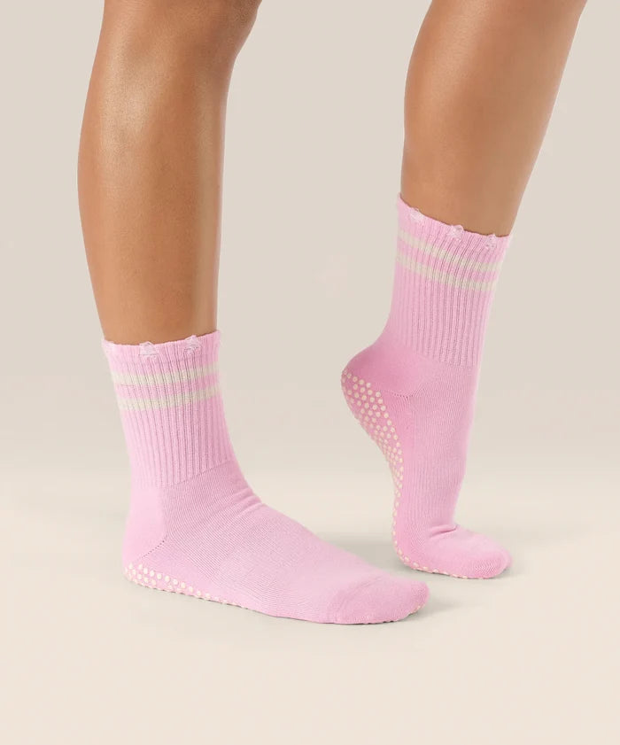 [MoveActive] Crew Non Slip Grip Socks - Edgy Cool Pink
