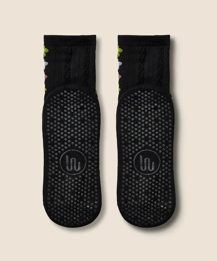 [MoveActive] Crew Non Slip Grip Socks - Fiesta Midnight