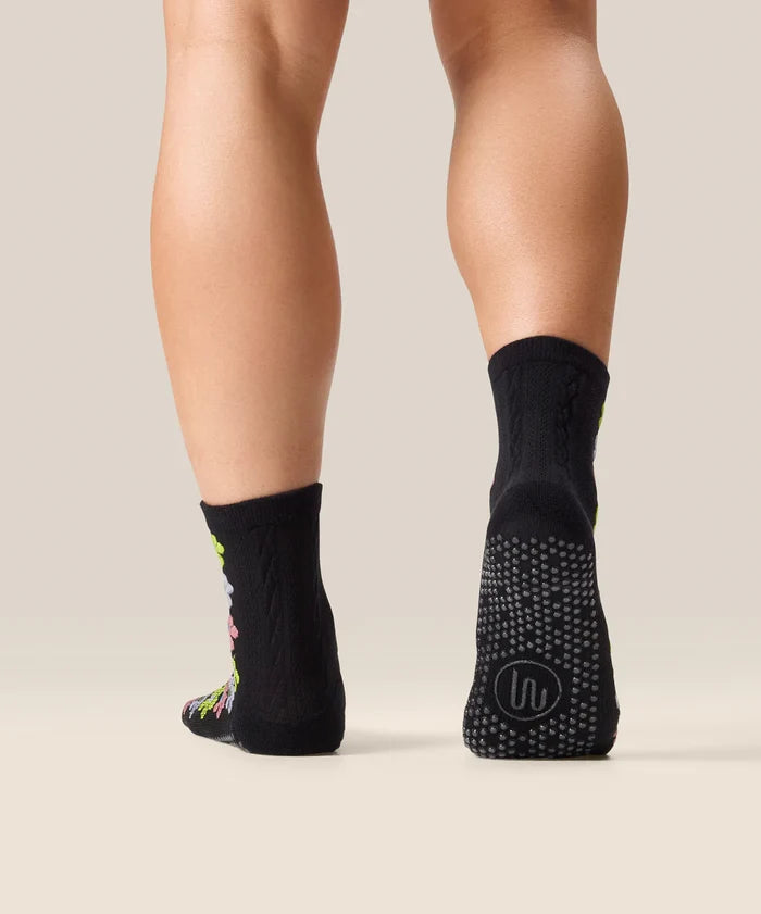 [MoveActive] Crew Non Slip Grip Socks - Fiesta Midnight
