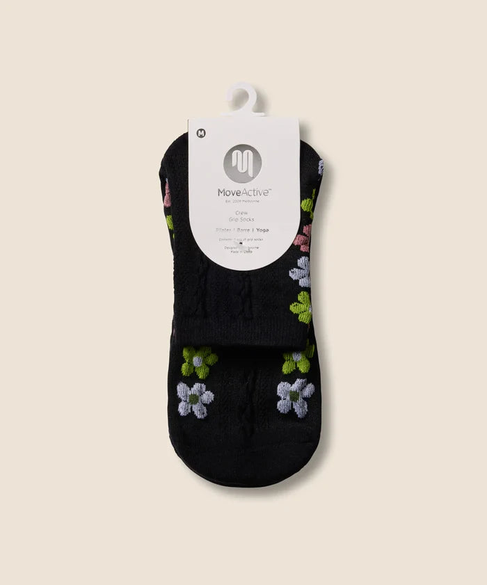 [MoveActive] Crew Non Slip Grip Socks - Fiesta Midnight