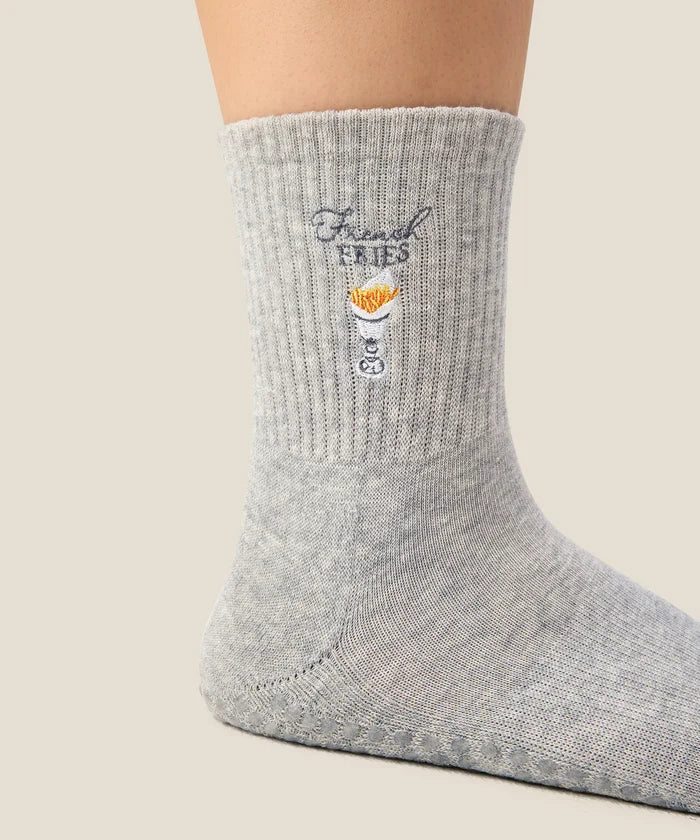 [MoveActive] Crew Non Slip Grip Socks - French Fries