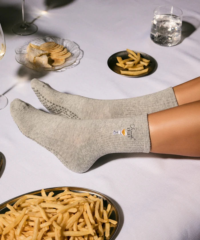 [MoveActive] Crew Non Slip Grip Socks - French Fries
