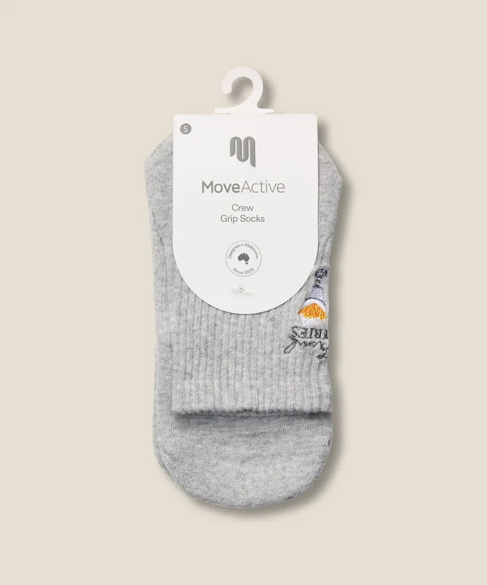 [MoveActive] Crew Non Slip Grip Socks - French Fries