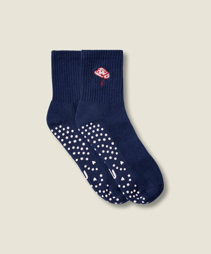[MoveActive] Crew Non Slip Grip Socks - Howdy Hearts Ink