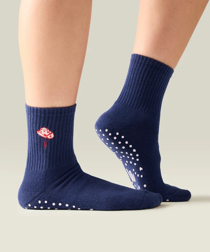 [MoveActive] Crew Non Slip Grip Socks - Howdy Hearts Ink