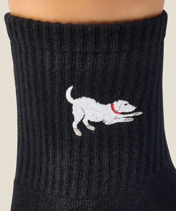[MoveActive] Crew Non Slip Grip Socks - Labrador Black