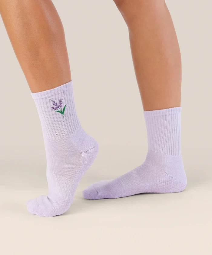 [MoveActive] Crew Non Slip Grip Socks - Lavender Haze
