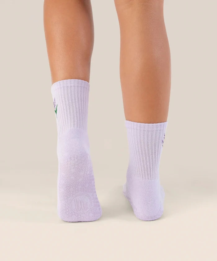 [MoveActive] Crew Non Slip Grip Socks - Lavender Haze