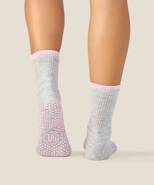 [MoveActive] Crew Non Slip Grip Socks - Layer Grey