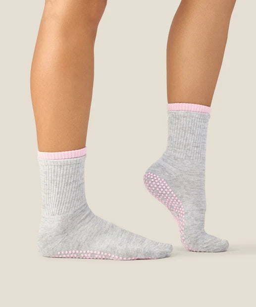 [MoveActive] Crew Non Slip Grip Socks - Layer Grey